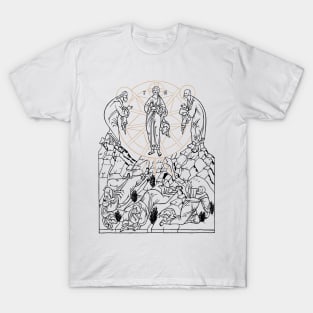 Transfiguration | Μεταμορφωσις | Russian Outline of the Icon of the Transfiguration T-Shirt